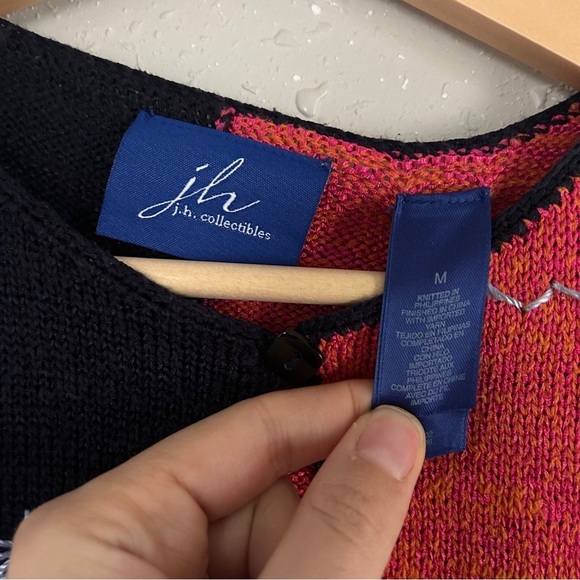 JH Collectibles Colorful Colorblock Single Button Cardigan Retro Casual Comfy - Picture 2 of 4